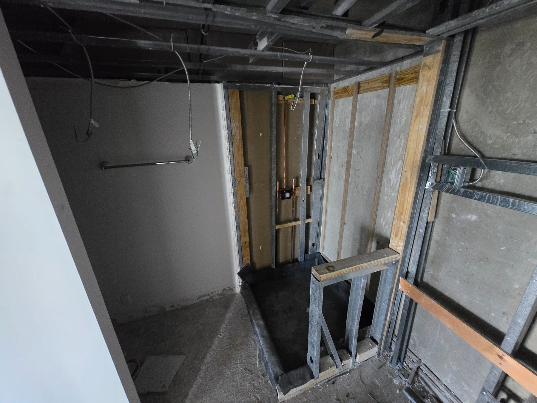 Bathroom metal framing